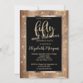 Chic Sequins Frame 50. Geburtstag Einladung (Vorderseite)