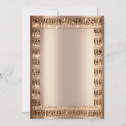 Chic Sequins Frame 50. Geburtstag Einladung (Rückseite)