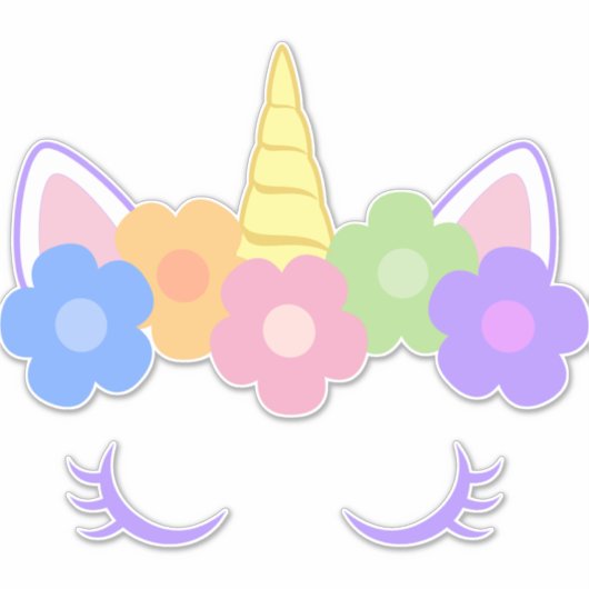 Chic Serene Unicorn Sticker (Vorderseite)