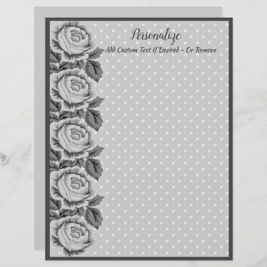 Chic & Shabby Gray & White Polka Dots Rose Grenzen (Vorne/Hinten)