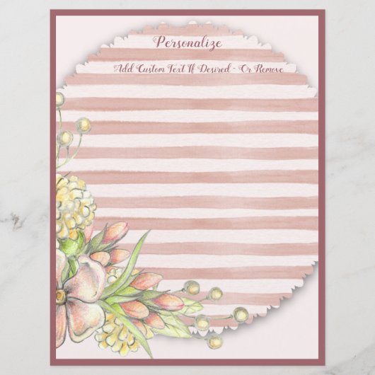 Chic & Shabby Pink Stripes Floral Bouquet (Vorderseite)