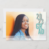 Chic Shadows Aqua | Foto Graduation Party Einladung (Vorderseite)