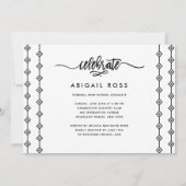 Chic She glaubte Script Quote Abschluss Einladung (Rückseite)