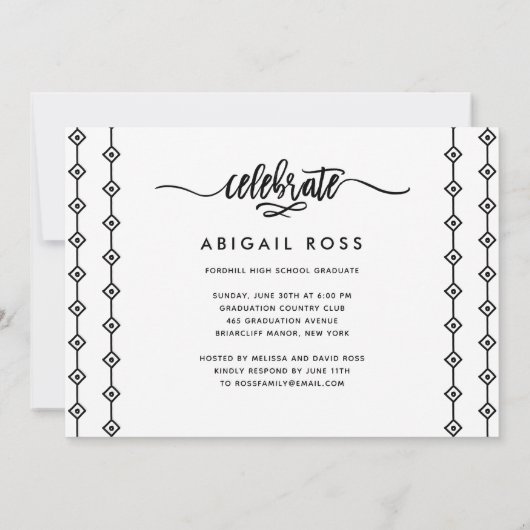 Chic She glaubte Script Quote Abschluss Einladung (Rückseite)