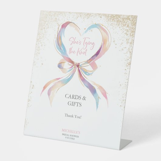 Chic She ist die Bindung der knospenrosa Bow Ratsc Sockelschild (Vorderseite)