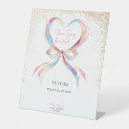 Chic She ist die Bindung der knospenrosa Bow Ratsc Sockelschild