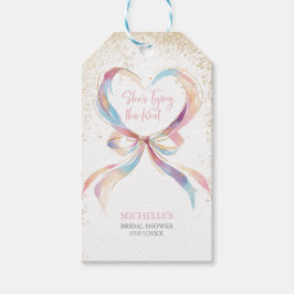 Chic She zähmt das knotenrosa Brautparty Geschenkanhänger