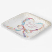 Chic She zähmt das knotenrosa Brautparty Pappteller (Gewinkelt)