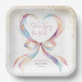 Chic She zähmt das knotenrosa Brautparty Pappteller