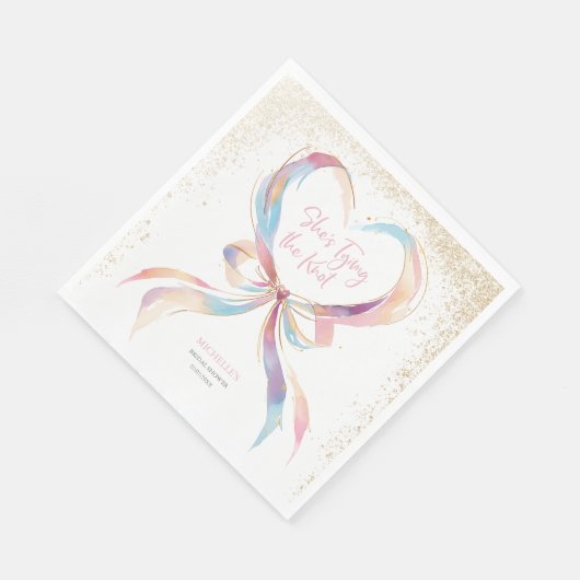 Chic She zähmt das knotenrosa Brautparty Serviette (Ecke)