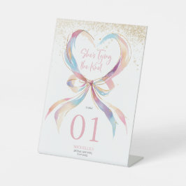 Chic She zähmt das knotenrosa Brautparty Sockelschild