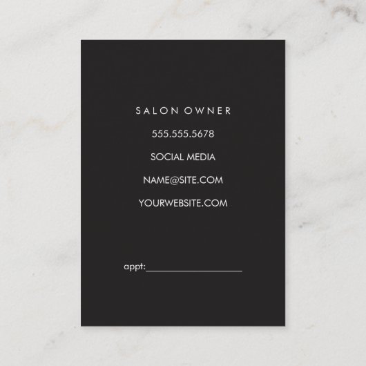 Chic Shears Bold Watercolor (Ernennung) Terminkarte (Rückseite)