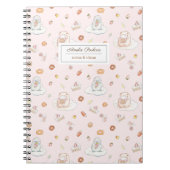Chic Sheep & Pinguin Desserts Muster Pink Name Notizblock (Vorderseite)