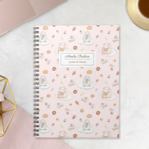 Chic Sheep & Pinguin Desserts Muster Pink Name Notizblock