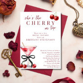 Chic She's The Cherry On Top Martini Bridal Shower Einladung