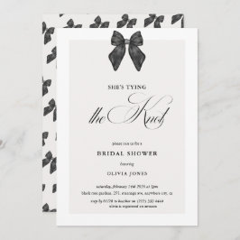 Chic 'She's The Knot Black Bow Brautparty Einladung
