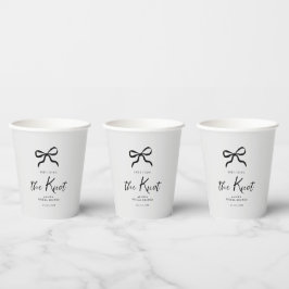 Chic She's The Knot Black Bow Brautparty Pappbecher