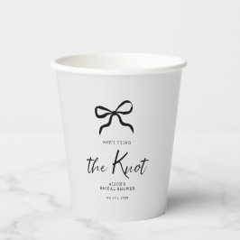 Chic She's The Knot Black Bow Brautparty Pappbecher