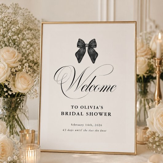 Chic 'She's The Knot Black Bow Brautparty Poster