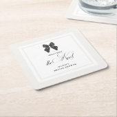 Chic 'She's The Knot Black Bow Brautparty Rechteckiger Pappuntersetzer (angewinkelt)