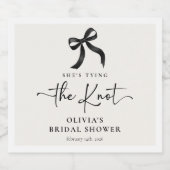 Chic She's The Knot Black Bow Brautparty Schaumweinetikett (Einzelnes Label)