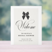 Chic 'She's Tying the Knot Black Bow Bridal Shower Acrylschild (Neutral)