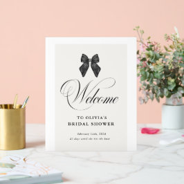 Chic 'She's Tying the Knot Black Bow Bridal Shower Acrylschild