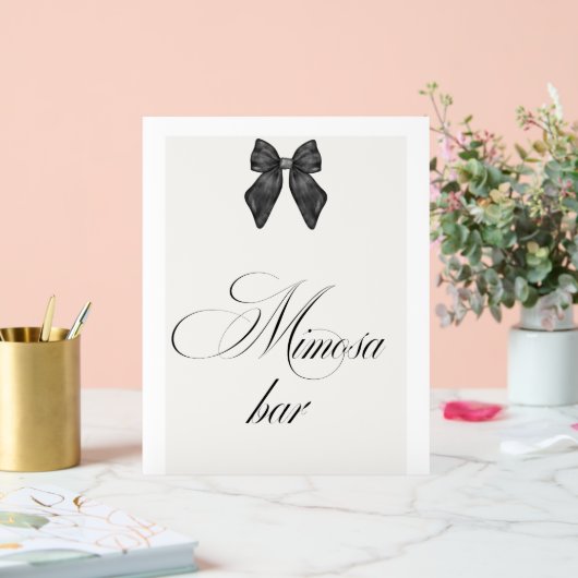 Chic 'She's Tying the Knot Black Bow Mimosa Bar Acrylschild (Hochzeit)