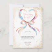 Chic She's Tying the Knot Pink Bow Vielen Dank Dankeskarte (Vorderseite)