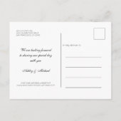 Chic Shiitake Gray Save the Date Verlobung Foto Ankündigungspostkarte (Rückseite)