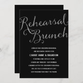 Chic Shimmer | Imitats Silver Foil Probe Brunch Einladung (Vorne/Hinten)