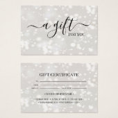 Chic Shiny Custom Gift Certificate Card (Vorne & Hinten)