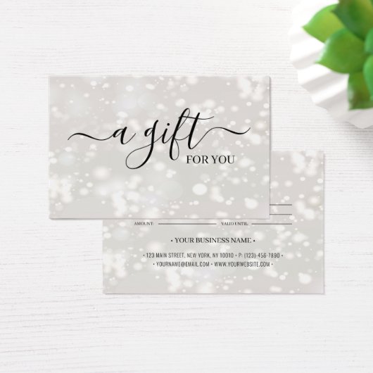 Chic Shiny Custom Gift Certificate Card (Schreibtisch)