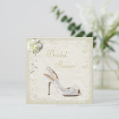 Chic Shoe & Bouquet Brautparty Einladung (Stehend Vorderseite)