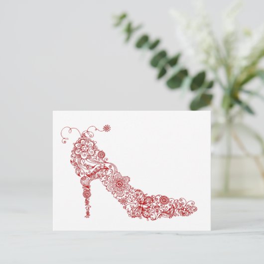 Chic Shoe ~ Postcard Postkarte (Stehend Vorderseite)