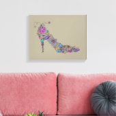 Chic Shoe - überzogene Canvas Leinwanddruck (Insitu (Wohnzimmer))