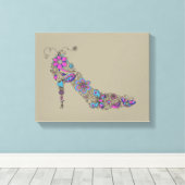 Chic Shoe - überzogene Canvas Leinwanddruck (Insitu (Holzboden))