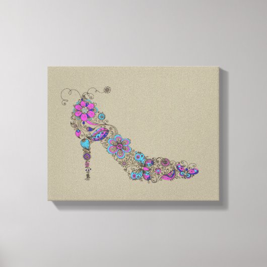 Chic Shoe - überzogene Canvas Leinwanddruck (Vorderseite)