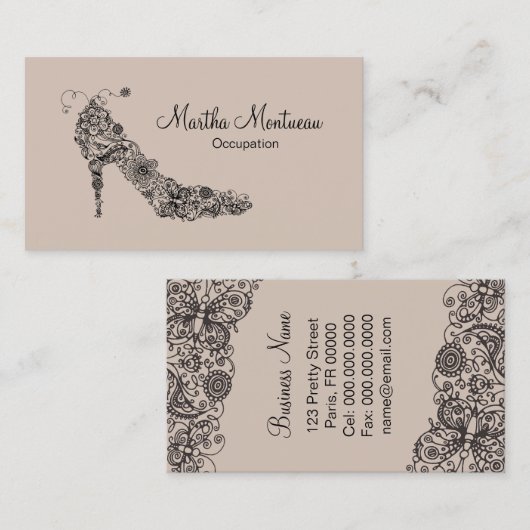 Chic Shoe ~ Visitenkarte (Vorne/Hinten)