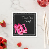 Chic Shoes Girly Pink und Black Dress Up Party Serviette (Beispiel)