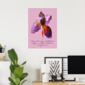 Chic Sibirische Iris Blume Typografie Inspiration Poster (Heimbüro)