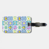 Chic Sicilian azulejo Amalfi Mediterrane Fliesen Gepäckanhänger (Rückseite horizontal)