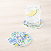 Chic Sicilian azulejo Amalfi Mediterrane Fliesen Getränkeuntersetzer (Seite)