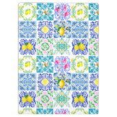 Chic Sicilian azulejo Amalfi Mediterrane Fliesen Klemmbrett (Rückseite)