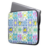 Chic Sicilian azulejo Amalfi Mediterrane Fliesen Laptopschutzhülle (Vorderseite Links)
