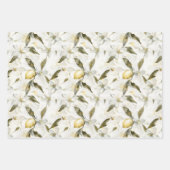 Chic Sicilian Summer Lemons Floral Wedding Geschenkpapier Set (Vorderseite)