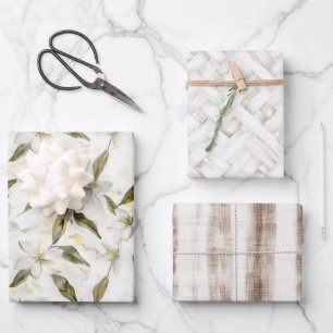 Chic Sicilian Summer Lemons Floral Wedding Geschenkpapier Set