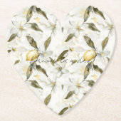 Chic Sicilian Summer Lemons Floral Wedding Untersetzer (Vorderseite)