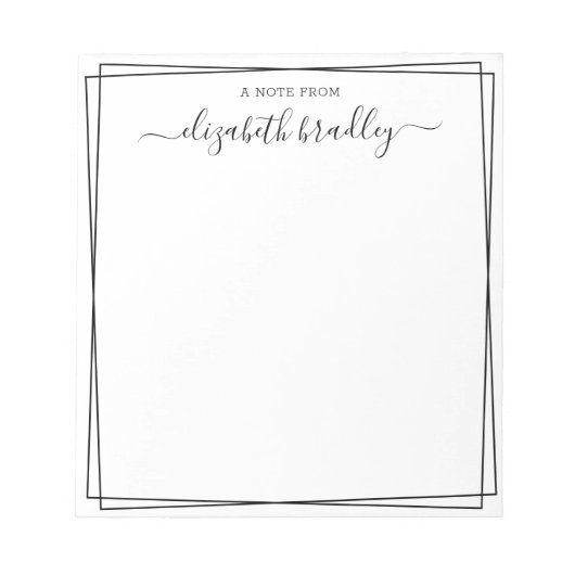 Chic Signature | Aus dem Schreibtisch des Notepad Notizblock (Vorderseite)