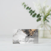 Chic Signature Gold Abstrakte Farbe Visitenkarte (Stehend Vorderseite)